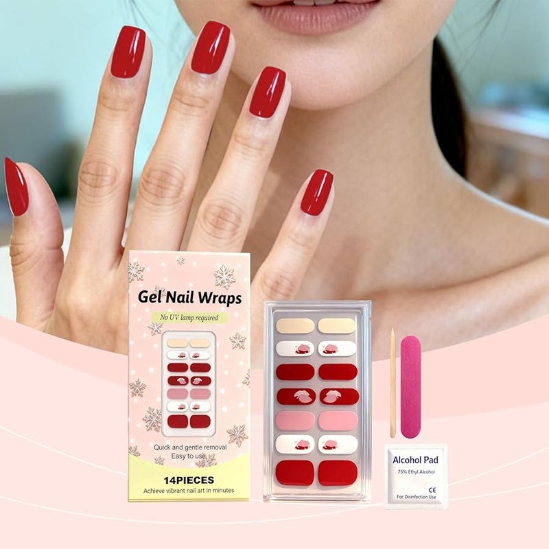 Gel Nail Stickers 14 Piece Set Chip Resistant No Lamp Needed Glossy Finish Salon Quality - Image 5